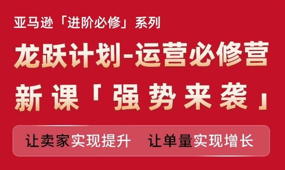 亚马逊进阶必修系列，龙跃计划-运营必修营新课，让卖家实现提升 让单量实现增长-轻创淘金网