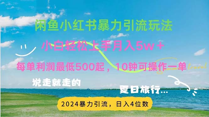 （11650期）2024暑假赚钱项目小红书咸鱼暴力引流，简单无脑操作，每单利润500+，…-轻创淘金网