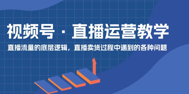 视频号直播运营教学：直播流量的底层逻辑，直播卖货过程中遇到的各种问题-轻创淘金网