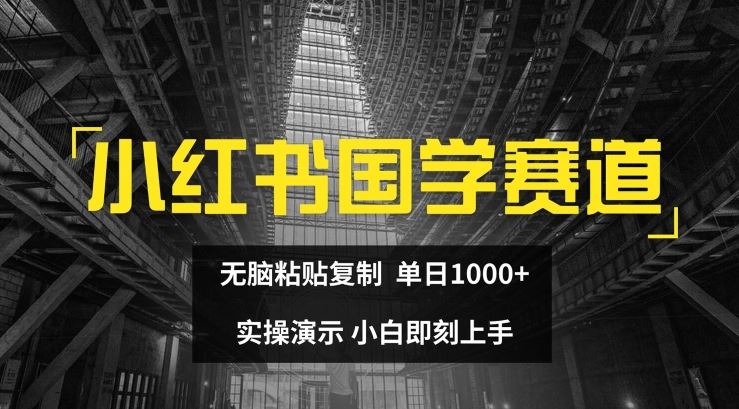 小红书国学赛道，无脑粘贴复制，单日1K，实操演示，小白即刻上手【揭秘】-轻创淘金网