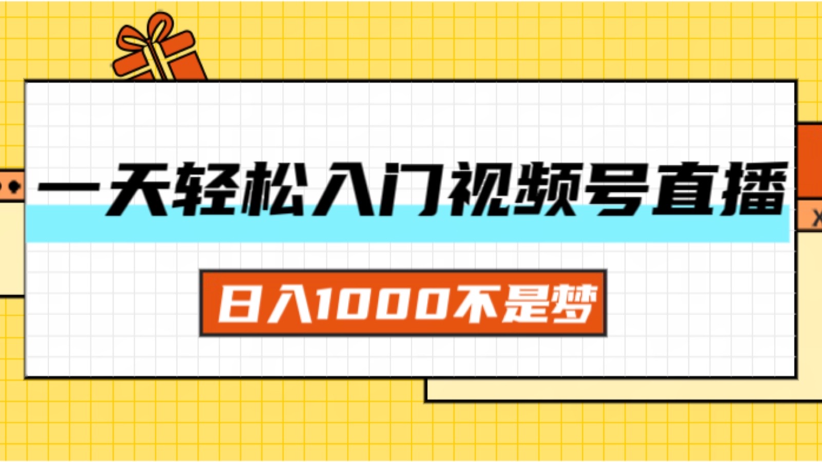 （11906期）一天入门视频号直播带货，日入1000不是梦-轻创淘金网