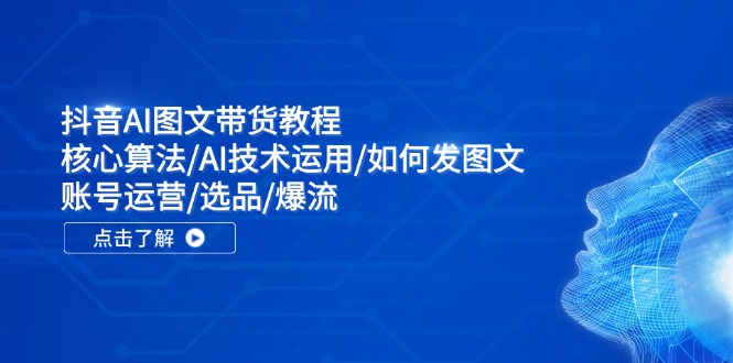 （11958期）抖音AI图文带货教程：核心算法/AI技术运用/如何发图文/账号运营/选品/爆流-轻创淘金网